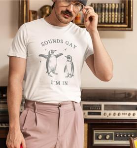 GAY PENGUIN SHIRT, Sounds Gay I'm In, Vintage Queer Shirt, Funny Lesbian Shirt, Gay Gift, Trendy Lgbtq 90's Tshirt, Roy and Silo